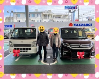 キャリイ、ソリオ納車させていただきました。